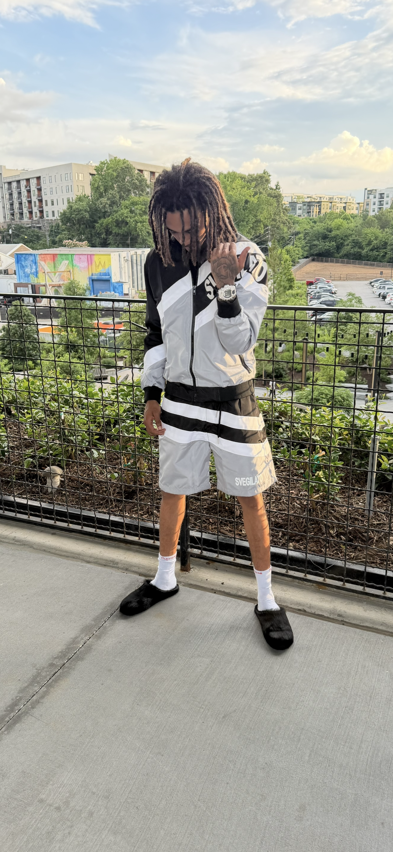 Grey Nylon Zip Up