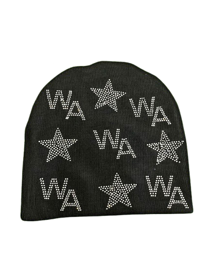 Black Rhinestone Beanie