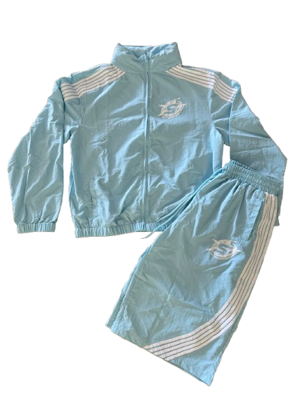 Icy Sky Blue Baggy Nylon Set